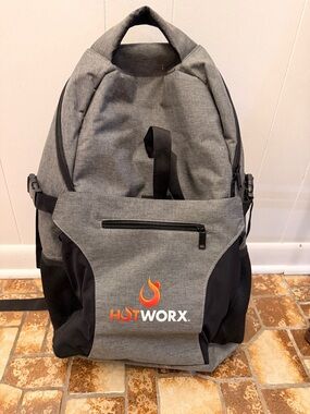 HOTWORX Gray and Black Logo Backpack